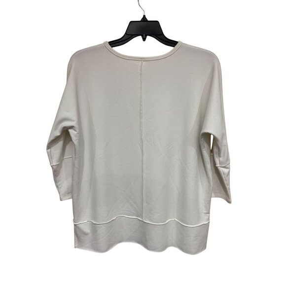 Spanx Perfect Length Dolman 3/4 slv Oversized Off-White Top Sweatshirt Sz Small - Picture 4 of 7